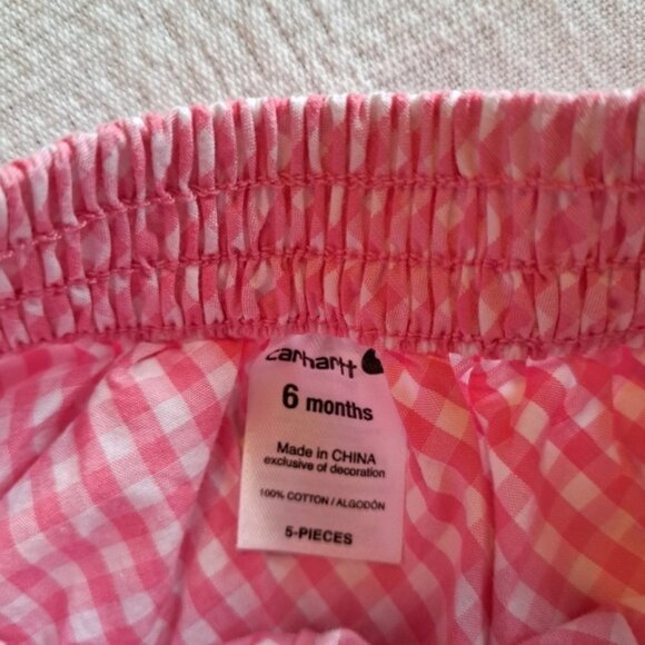 Carhartt girls size 6 month bodysuit and pink gingham skirt - Picture 4 of 4